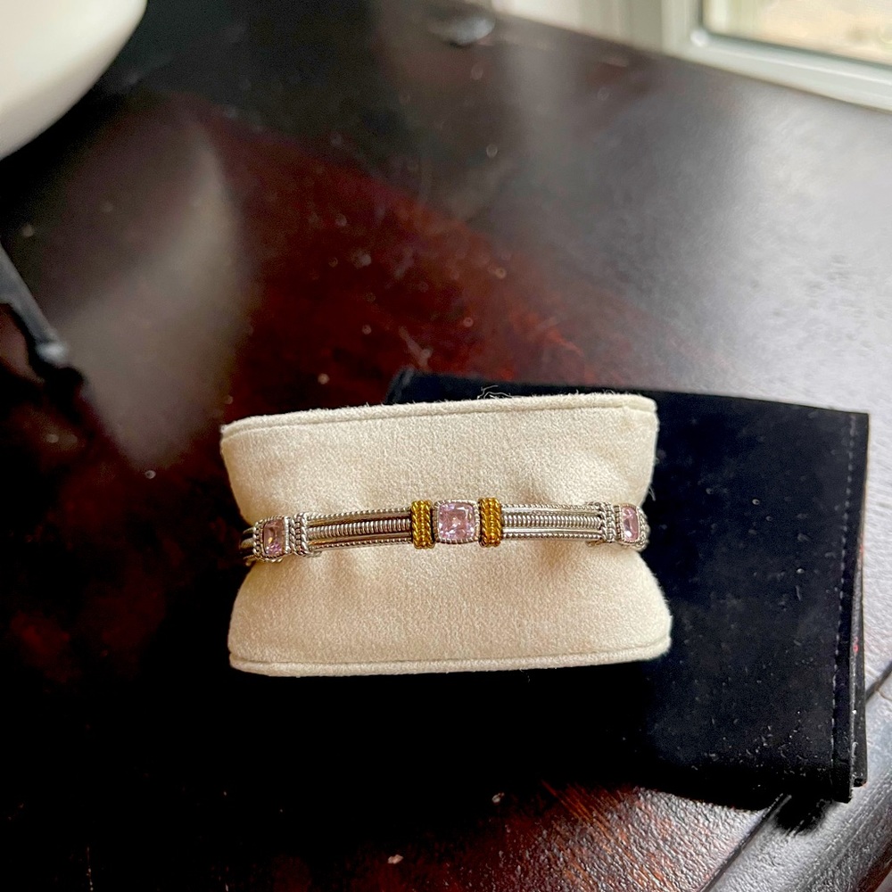 Judith Ripka Sterling 18k Pink Morganite Bracelet